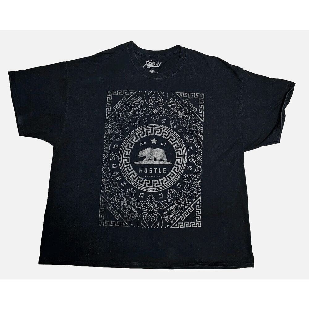 No 92 Hustle California Republic Mens T Shirt Popular Poison Black  Bear Sz 3XL